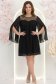 Rochie din voal si paiete neagra  scurta cu croi larg- StarShinerS 2 - StarShinerS.ro