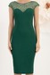 Rochie din crep si paiete verde-inchis midi tip creion cu decolteu in v la spate - StarShinerS 4 - StarShinerS.ro