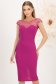 Rochie din crep si paiete fuchsia midi tip creion cu decolteu in v la spate - StarShinerS 1 - StarShinerS.ro