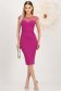 Rochie din crep si paiete fuchsia midi tip creion cu decolteu in v la spate - StarShinerS 3 - StarShinerS.ro