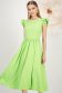 Rochie din stofa elastica verde-deschis midi in clos cu aplicatii cu perle - StarShinerS 1 - StarShinerS.ro