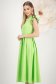 Rochie din stofa elastica verde-deschis midi in clos cu aplicatii cu perle - StarShinerS 2 - StarShinerS.ro