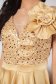 Rochie din tafta elastica satinata si paiete aurie midi in clos accesorizata cu brosa maxi - StarShinerS 5 - StarShinerS.ro