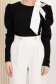 Bluza dama din crep neagra cu croi larg si decupaj frontal accesorizat cu esarfa 4 - StarShinerS.ro