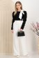 Bluza dama din crep neagra cu croi larg si decupaj frontal accesorizat cu esarfa 3 - StarShinerS.ro