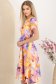 Rochie din stofa elastica multicolora midi in clos accesorizata cu cordon si buzunare laterale 3 - StarShinerS.ro