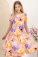Rochie din stofa elastica multicolora midi in clos accesorizata cu cordon si buzunare laterale 2 - StarShinerS.ro