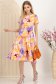 Rochie din stofa elastica multicolora midi in clos accesorizata cu cordon si buzunare laterale 4 - StarShinerS.ro