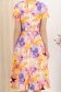 Rochie din stofa elastica multicolora midi in clos accesorizata cu cordon si buzunare laterale 6 - StarShinerS.ro