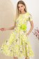 Rochie din stofa elastica verde lime midi in clos accesorizata cu cordon si buzunare laterale 2 - StarShinerS.ro
