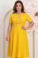 Rochie galbena midi in clos cu fundite,perle si pietre strass - StarShinerS 1 - StarShinerS.ro