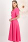 Rochie din stofa elastica roz midi in clos accesorizata cu fundite si pietre strass - StarShinerS 3 - StarShinerS.ro