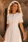 Rochie alba midi in clos cu fundite ,perle si pietre strass - StarShinerS 1 - StarShinerS.ro