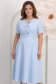 Rochie albastru-deschis midi in clos cu fundite ,perle si pietre strass- StarShinerS 1 - StarShinerS.ro