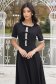 Rochie din stofa elastica neagra midi in clos accesorizata cu fundite si pietre strass - StarShinerS 4 - StarShinerS.ro