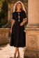 Rochie neagra midi in clos cu fundite,perle si pietre strass- StarShinerS 1 - StarShinerS.ro