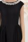 Rochie din stofa elastica neagra midi in clos cu aplicatii stralucitoare frontale - StarShinerS 6 - StarShinerS.ro