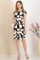 Rochie din stofa elastica neagra scurta cu un croi drept si imprimeu abstract 3 - StarShinerS.ro