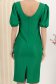 Rochie din crep subtire verde midi cu un croi drept si maneci bufante - StarShinerS 5 - StarShinerS.ro