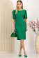 Rochie din crep subtire verde midi cu un croi drept si maneci bufante - StarShinerS 3 - StarShinerS.ro