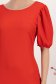 Rochie din crep subtire rosie midi cu un croi drept si maneci bufante - StarShinerS 6 - StarShinerS.ro