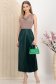Fusta verde-inchis plisata din lycra midi in clos cu elastic in talie 2 - StarShinerS.ro