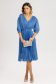 Rochie plisata din voal cu fir lurex albastru-deschis in clos cu elastic in talie si maneci bufante 3 - StarShinerS.ro