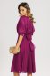 Rochie plisata din voal cu fir lurex zmeura in clos cu elastic in talie si maneci bufante 2 - StarShinerS.ro
