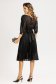 Rochie plisata din voal cu fir lurex neagra in clos cu elastic in talie si maneci bufante 4 - StarShinerS.ro