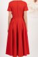 Rochie din stofa elastica rosie midi in clos cu buzunare laterale si flori 3D - StarShinerS 5 - StarShinerS.ro