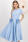 Rochie din stofa elastica albastru-deschis midi in clos cu buzunare laterale si flori 3D - StarShinerS 2 - StarShinerS.ro