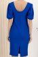 Rochie din crep subtire albastra midi cu un croi drept si maneci bufante - StarShinerS 5 - StarShinerS.ro