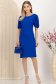 Rochie din crep subtire albastra midi cu un croi drept si maneci bufante - StarShinerS 3 - StarShinerS.ro