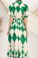 Rochie tip camasa din satin imprimat verde midi cu maneci bufante 5 - StarShinerS.ro