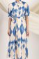 Rochie tip camasa din satin imprimat albastru-deschis midi cu maneci bufante 4 - StarShinerS.ro
