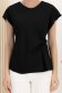 Bluza dama din material subtire neagra cu croi larg si artificiu decorativ frontal tip nod 4 - StarShinerS.ro
