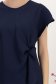 Bluza dama din material subtire bleumarin cu croi larg si artificiu decorativ frontal tip nod 6 - StarShinerS.ro