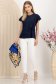 Bluza dama din material subtire bleumarin cu croi larg si artificiu decorativ frontal tip nod 3 - StarShinerS.ro