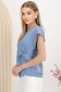 Bluza dama din material subtire albastru-deschis cu croi larg si artificiu decorativ frontal tip nod 2 - StarShinerS.ro