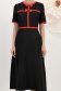 Rochie din stofa elastica neagra midi in clos accesorizata cu fundite contrastante - StarShinerS 4 - StarShinerS.ro