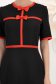 Rochie din stofa elastica neagra midi in clos accesorizata cu fundite contrastante - StarShinerS 6 - StarShinerS.ro