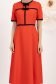 Rochie din stofa elastica rosie midi in clos accesorizata cu fundite contrastante - StarShinerS 4 - StarShinerS.ro