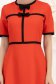 Rochie din stofa elastica rosie midi in clos accesorizata cu fundite contrastante - StarShinerS 6 - StarShinerS.ro