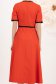 Rochie din stofa elastica rosie midi in clos accesorizata cu fundite contrastante - StarShinerS 5 - StarShinerS.ro