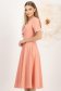 Rochie din stofa elastica corai midi in clos accesorizata cu fundite si pietre strass - StarShinerS 2 - StarShinerS.ro