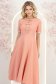 Rochie din stofa corai midi in clos cu fundite,perle si pietre strass- StarShinerS 1 - StarShinerS.ro