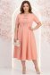 Rochie corai midi in clos cu fundite,perle si pietre strass- StarShinerS 2 - StarShinerS.ro
