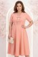Rochie corai midi in clos cu fundite,perle si pietre strass- StarShinerS 3 - StarShinerS.ro