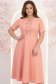 Rochie corai midi in clos cu fundite,perle si pietre strass- StarShinerS 1 - StarShinerS.ro