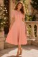 Rochie corai midi in clos cu fundite,perle si pietre strass- StarShinerS 1 - StarShinerS.ro